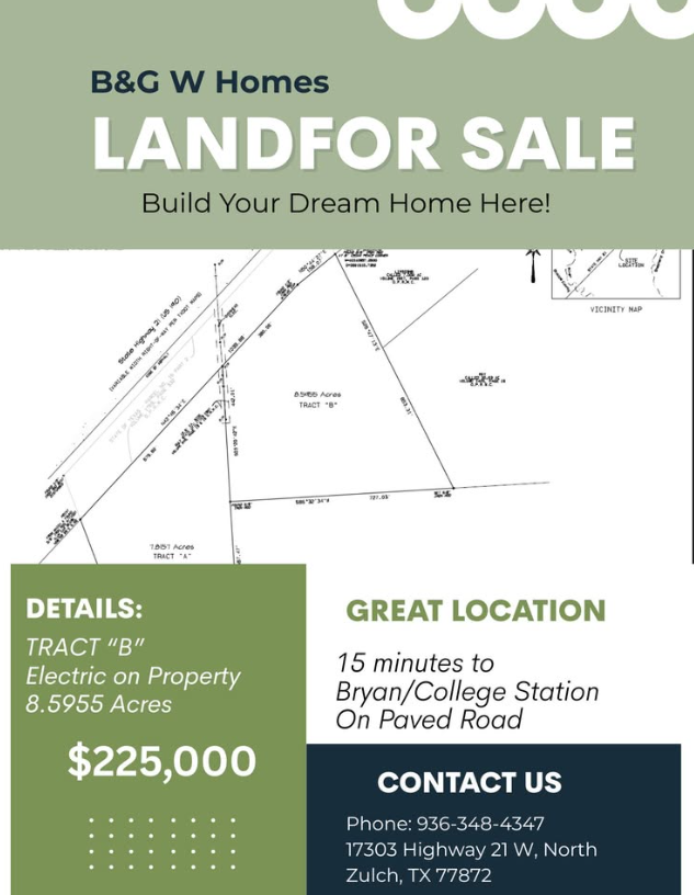 🏡 North Zulch Land for Sale – 8.5955 Acres (Tract B) - Land in Houston - Imagem 2 of 3